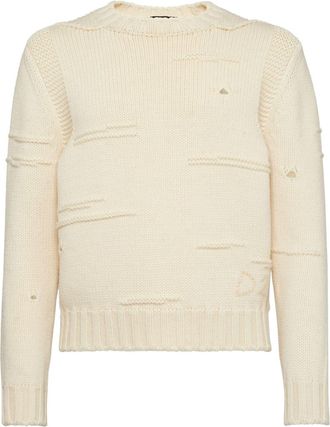Dsquared2 embroidered-logo cotton jumper - men - Wool - S - Neutrals