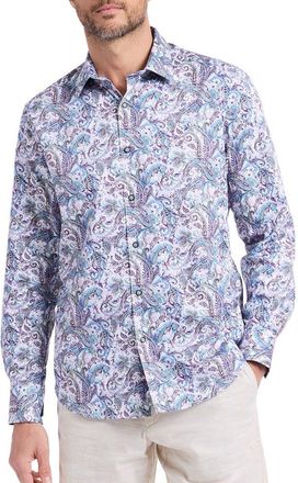Robert Graham Buckingham Button-Up Shirt in Blue at Nordstrom, Size Xxx-Large