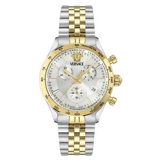 Versace Hellenyium Chronograph Quartz Silver Dial Mens Watch VECFA0324