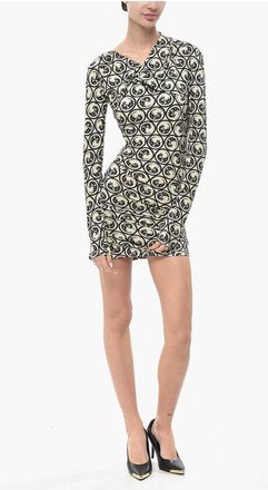 Off-white Long-Sleeved Dress MOON SEC With Front Knot size 38