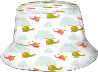 AOOEDM Helicopter Bucket Hat Cute Airplane Bucket Hat Boys Hat Fisherman Hatt Sun Hat for Women Men