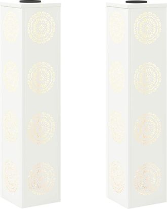 vidaXL Luz De Camino Led Solar 2 Uds. Blanco C&aacute;lido 18 X 18 X 80 Cm Vidaxl