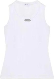 Alexander McQueen Tanktop met knopenlijst - Dames - Tops zonder mouwen - Wit - S - Katoen - Tops
