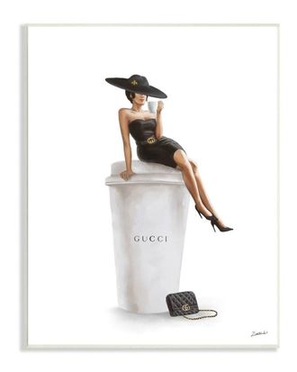 Stupell Industries Stylish Fashion Female Pose Coffee Design Wall Art