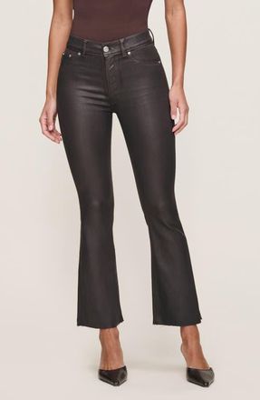 DL1961 Bridget Boot Instasculpt Coated High Rise Crop Jeans in Chocolate Coated at Nordstrom, Size 23