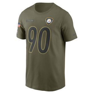 Nike T.J. Watt Pittsburgh Steelers Salute To Service Mens Nike Mens NFL T-Shirt in Brown | N1992DHF3S-PDF