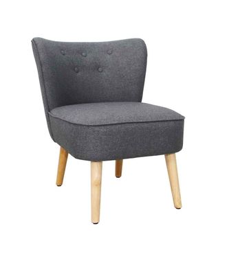 Home Heavenly Home Heavenly - Butaca De Dise&ntilde;o Daven, Sill&oacute;n Con Patas De Madera, Estilo N&oacute;rdico, Tapizado Antimanchas Color: Gris