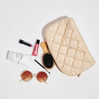 Urban Expression Cloud Kiss - Quilted Puffer Nylon Cosmetic & Travel Organizer Dome Pouch in Cream at Nordstrom