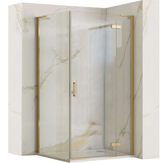 Rea Rea - Mampara De Ducha Hugo Brushed Gold 100x80