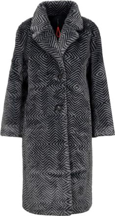Roberto Ricci Design Imitatiebont Grijze Jas Kimono Stijl - Dames - Mantel - Grijs - XS - Nepbont - Jassen