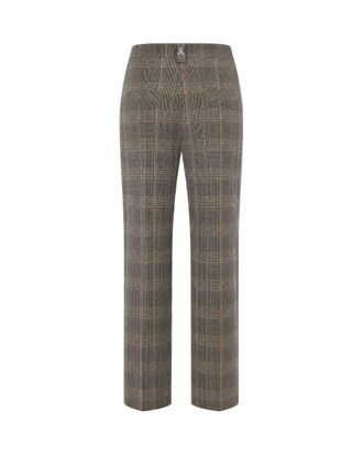 Patrizia Pepe Womens Tailored Trousers Brown Check Elastane