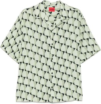 HUGO BOSS Camicia con stampa astratta - Verde