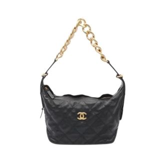 Chanel Pre-owned Vintage Schoudertas - Dames - Pre-owned - Zwart - Maat: ONE Size Leer