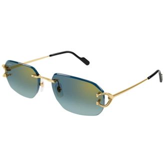 Cartier Stijlvolle zonnebril voor chique look - unisex - Accessoires - Geel - Maat: 56 MM