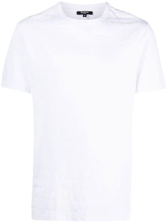 Balmain logo pattern T-shirt - men - Cotton - M - White