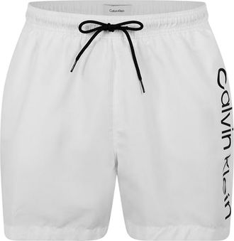 Calvin Klein Heren Polyester Zwemshort met Logo (Gebroken wit)