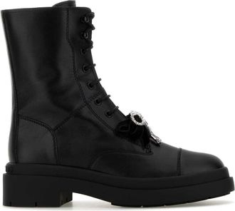 Jimmy Choo London Averi Boots - Dames - Veterlaarzen - Zwart - 36 EU - Leer - Schoenen
