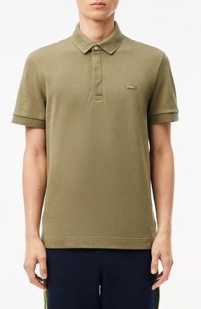 Lacoste Paris Regular Fit Stretch Polo in Khaki at Nordstrom, Size 7