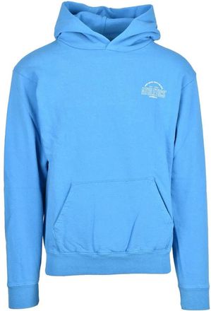 Sporty & Rich Light Blue Hooded Cotton Sweatshirt