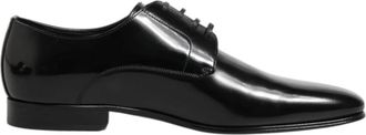 Dolce & Gabbana Zwarte Leren Derby Heren Schoenen - Heren - Nette schoenen - Zwart - 40 EU - Schoenen
