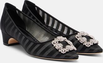 Manolo Blahnik Salones Hangisi adornados a rayas
