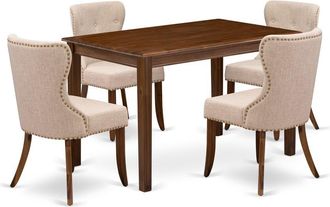 East West Furniture 5 Piece Dinette Set for Small Spaces Contains a Rectangle Kitchen Dining Table