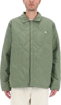 The North Face Green Quilted Shirt Collar Jacket
