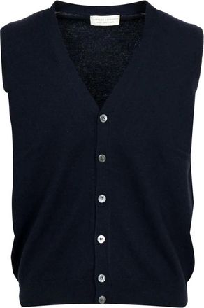 FILIPPO DE LAURENTIIS Mouwloos Vest - Heren - Spencers - Blauw - 3XL - Wol - Truien & Vesten