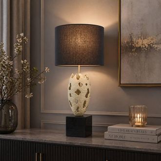 Pagazzi Riona Metallic Gold Table Lamp in Black