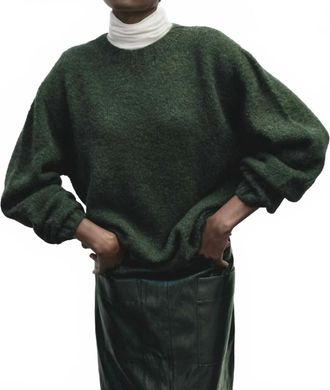 Mijeong Park Alpaca Blend Crew Neck Sweater In Green