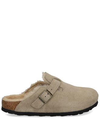 Birkenstock Boston Shearling Taupe, Suede Leather