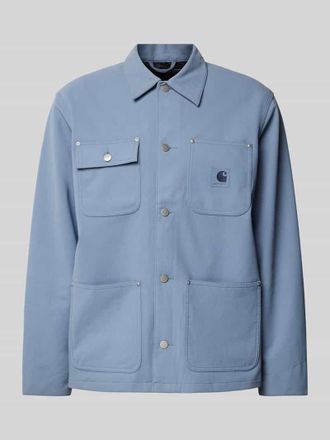 Carhartt Work in Progress Hemdjacke mit Knopfleiste Modell Suede in Hellblau, Gr&ouml;&szlig;e S