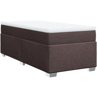 vidaXL Vidaxl - Cama Box Spring Con Colch&oacute;n Tela Marr&oacute;n Oscuro 90x200 Cm