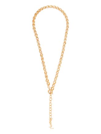 Saint Laurent chain-link logo necklace - Gold