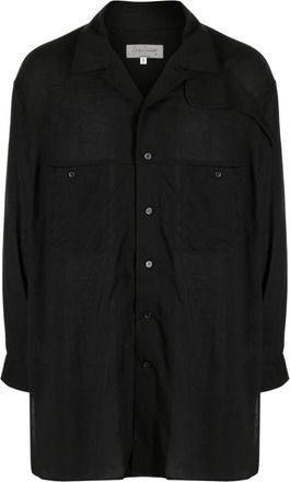 Yohji Yamamoto notched-collar button-up shirt - men - Cellulose Acetate - 2 - Black