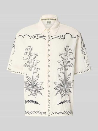 Scotch & Soda Regular Fit Freizeithemd mit Kentkragen und Stitchings in Offwhite, Gr&ouml;&szlig;e XXL