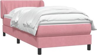 vidaXL Cama Box Spring Con Colch&oacute;n Terciopelo Rosa 90x220 Cm Vidaxl