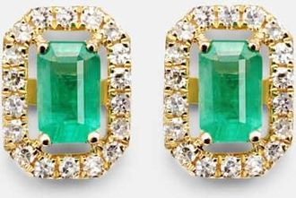 Shay Jewelry Orecchini in oro 18kt con smeraldi e diamanti