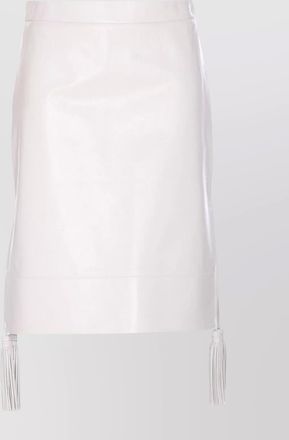 Bottega Veneta leather knee length fitted skirt