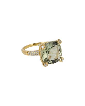 Tiramisu Gold Over Silver 6.79 Ct. Tw. Green Amethyst Ring