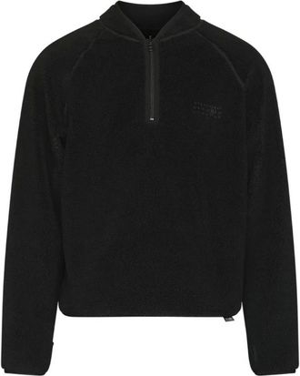 Maison Margiela Hoodies & sweatvesten, Heren, Zwart, XL, Teddy Fleece Half-Zip Sweatshirt