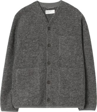 Universal Works Cardigan in pile di lana - - Knitwear - Uomo - Grigio - L