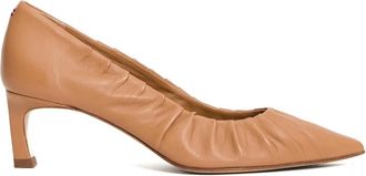 Halmanera Beige Leren Pumps Stijlvol Ontwerp - Dames - Pumps - Beige - 38 1/2 EU - Leer - Schoenen