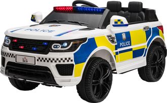 OEM Coche El&eacute;ctrico Infantil De Polic&iacute;a Coche De Bater&iacute;a 12v Con Mando A Distancia Bluetooth Luz Usb Sirena Blanco