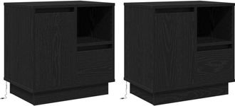 vidaXL Bedside Cabinet 2 pcs Black 50 x 34.5 x 50 cm Engineered wood vidaXL