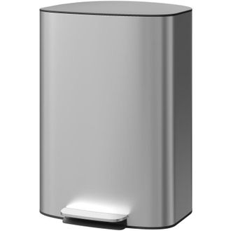 HOMCOM Pattumiera a Pedale 50L Coperchio Ammortizzato a 90&deg; e Secchio Rimovibile