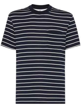 Brunello Cucinelli Gestreept T-shirt - Blauw