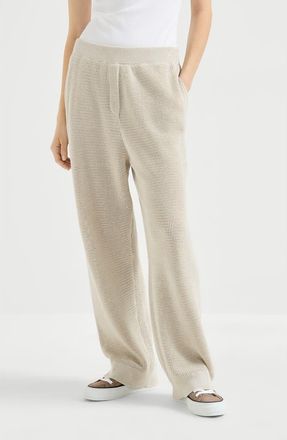 Brunello Cucinelli Sparkling net trousers in Oat at Nordstrom, Size Xx-Large Eu