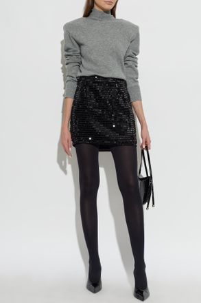 Rotate Sequin Mini Skirt, Womens, Black