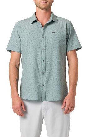 O'Neill UPF Slub Standard Short Sleeve Performance Button-Up Shirt in Sage at Nordstrom, Size Xx-Large